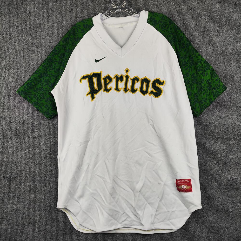 Pericos De Puebla Jersey Mens 40 White Green LMB Baseball Nike Team 45